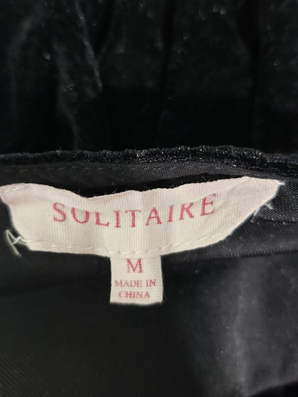 Solitaire Burnout Black Velvet Embroidered Blouse Bell Sleeves Cottage Boho - Picture 3 of 6